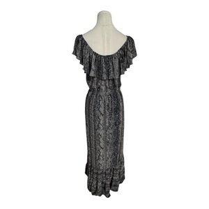 MADISON Off the Shoulder Maxi Dress Snakeskin Animal Print Vacation Party Size M